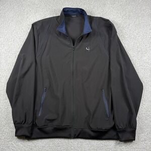 Short Par 4 Men's Size XL Lightweight Full Zip Black Windbreaker Golf Jacket
